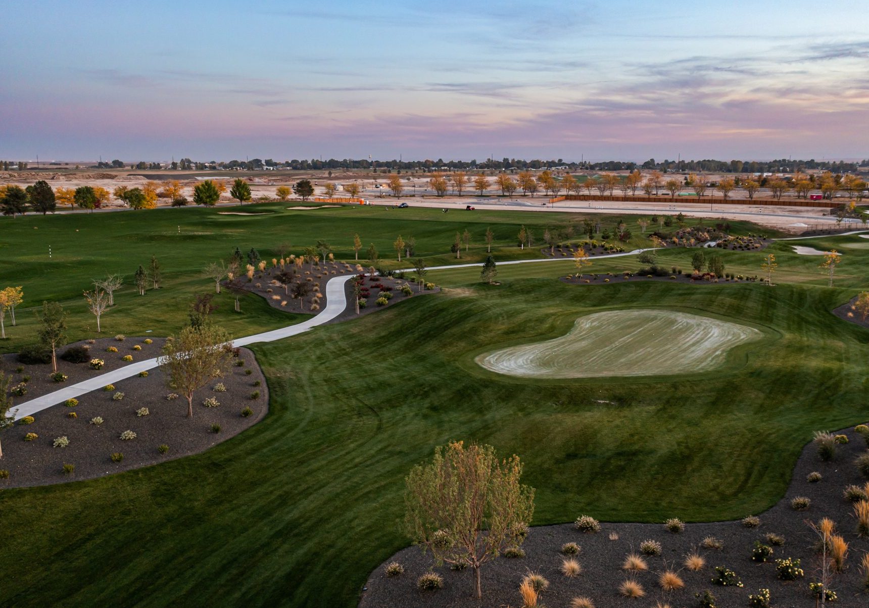 Aerial view of Falcon Crest Golf Club in Kuna, adjacent to the master-planned Valor community